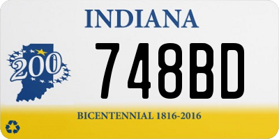 IN license plate 748BD