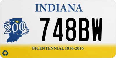 IN license plate 748BW