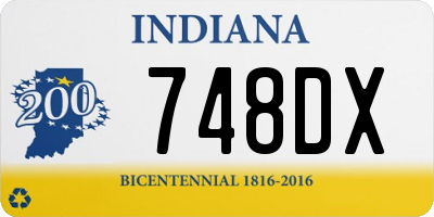 IN license plate 748DX