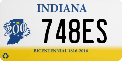 IN license plate 748ES