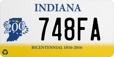 IN license plate 748FA