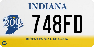 IN license plate 748FD
