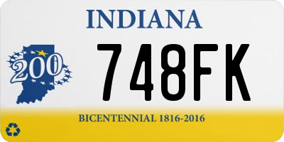 IN license plate 748FK