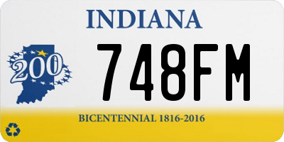 IN license plate 748FM