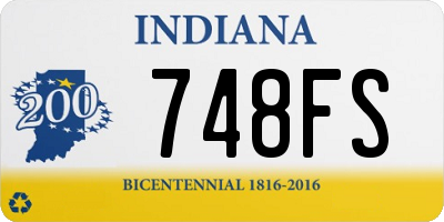 IN license plate 748FS