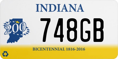 IN license plate 748GB