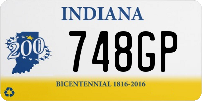 IN license plate 748GP