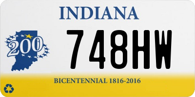 IN license plate 748HW