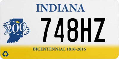 IN license plate 748HZ