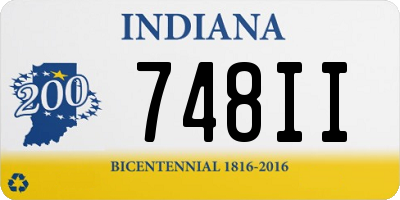 IN license plate 748II