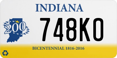 IN license plate 748KO