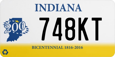 IN license plate 748KT