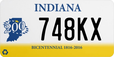 IN license plate 748KX