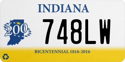 IN license plate 748LW