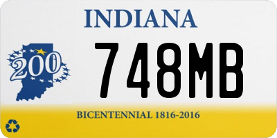 IN license plate 748MB