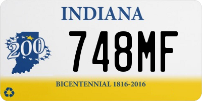 IN license plate 748MF