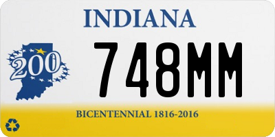 IN license plate 748MM