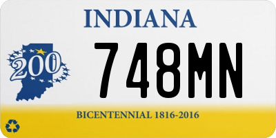 IN license plate 748MN