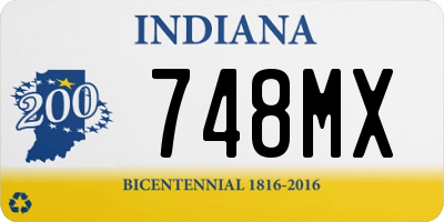 IN license plate 748MX