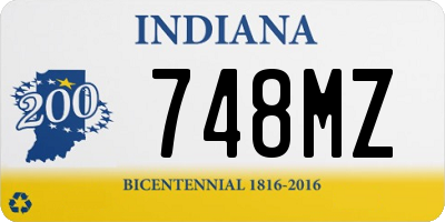 IN license plate 748MZ