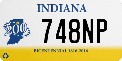 IN license plate 748NP