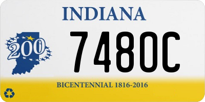 IN license plate 748OC