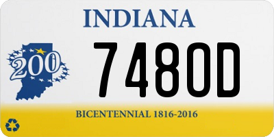 IN license plate 748OD