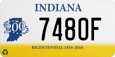 IN license plate 748OF