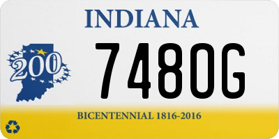 IN license plate 748OG