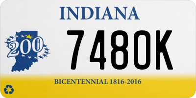 IN license plate 748OK