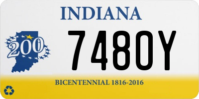 IN license plate 748OY