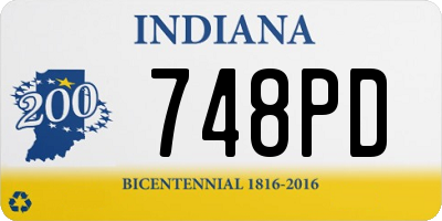 IN license plate 748PD