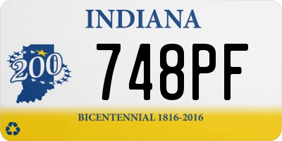 IN license plate 748PF