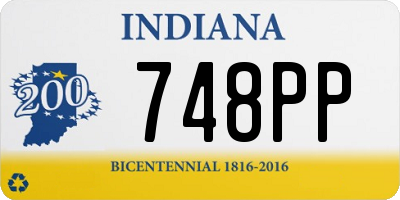 IN license plate 748PP