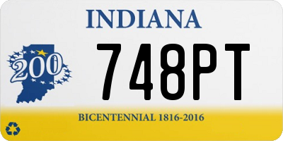 IN license plate 748PT