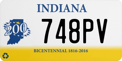 IN license plate 748PV