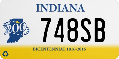 IN license plate 748SB