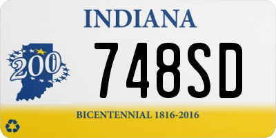 IN license plate 748SD