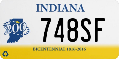 IN license plate 748SF