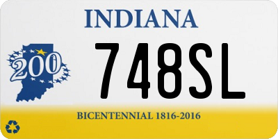 IN license plate 748SL