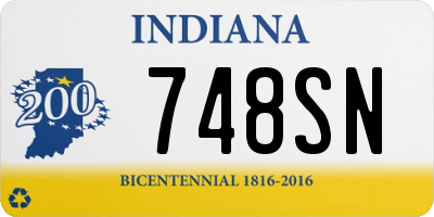 IN license plate 748SN