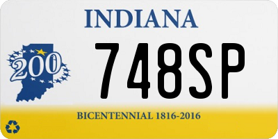 IN license plate 748SP