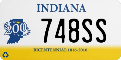IN license plate 748SS