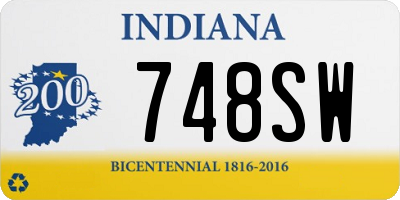 IN license plate 748SW