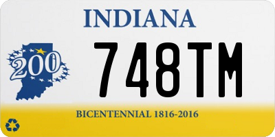 IN license plate 748TM
