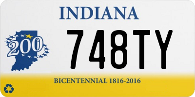 IN license plate 748TY