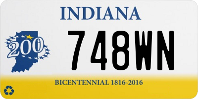 IN license plate 748WN