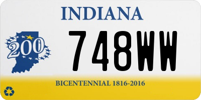 IN license plate 748WW