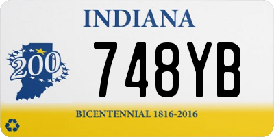 IN license plate 748YB