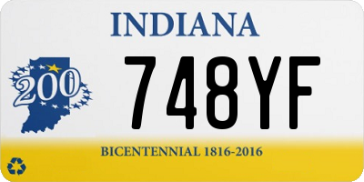 IN license plate 748YF